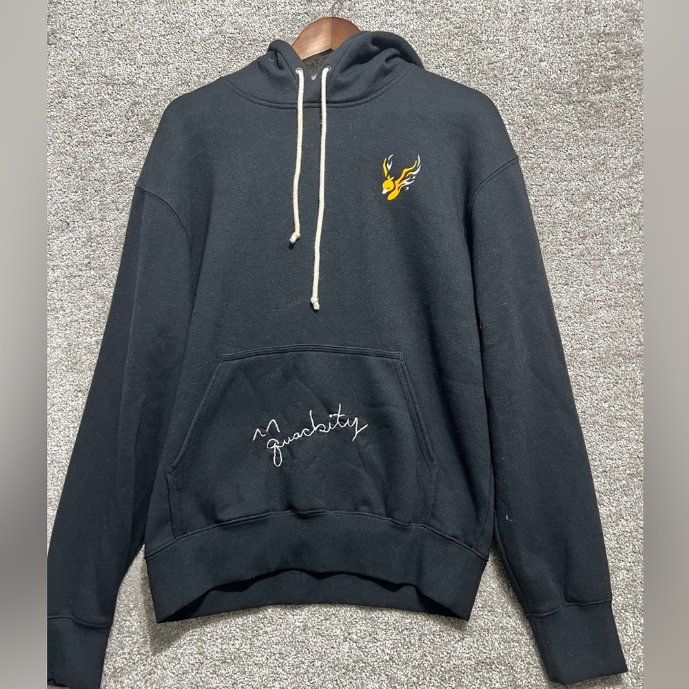 Five Hills Quackity Duck Hoodie Men Size M Black Autographed Rare Signed thread